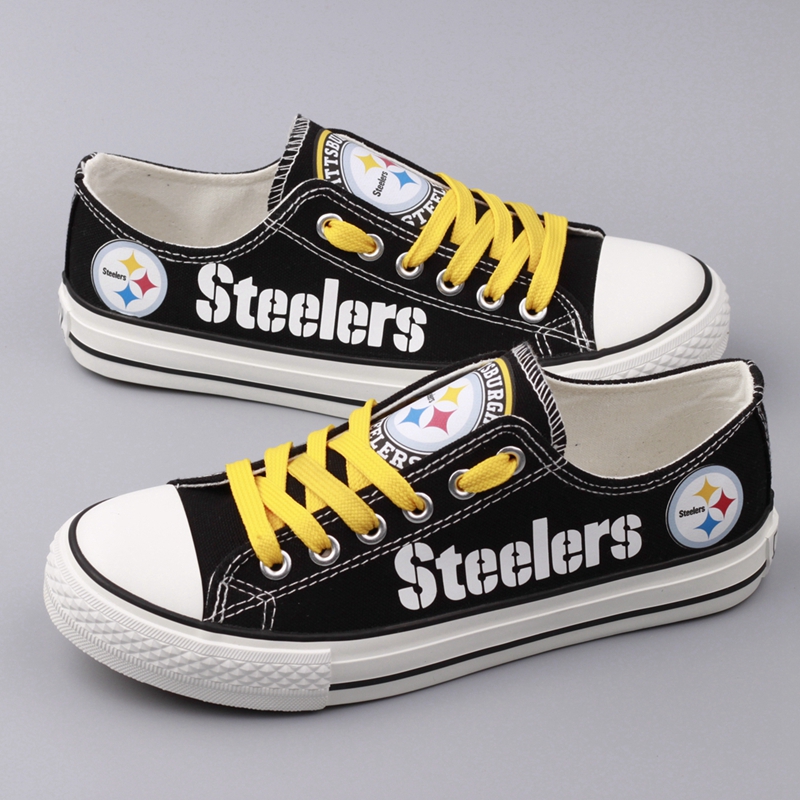 Women's NFL Pittsburgh Steelers Repeat Print Low Top Sneakers 001